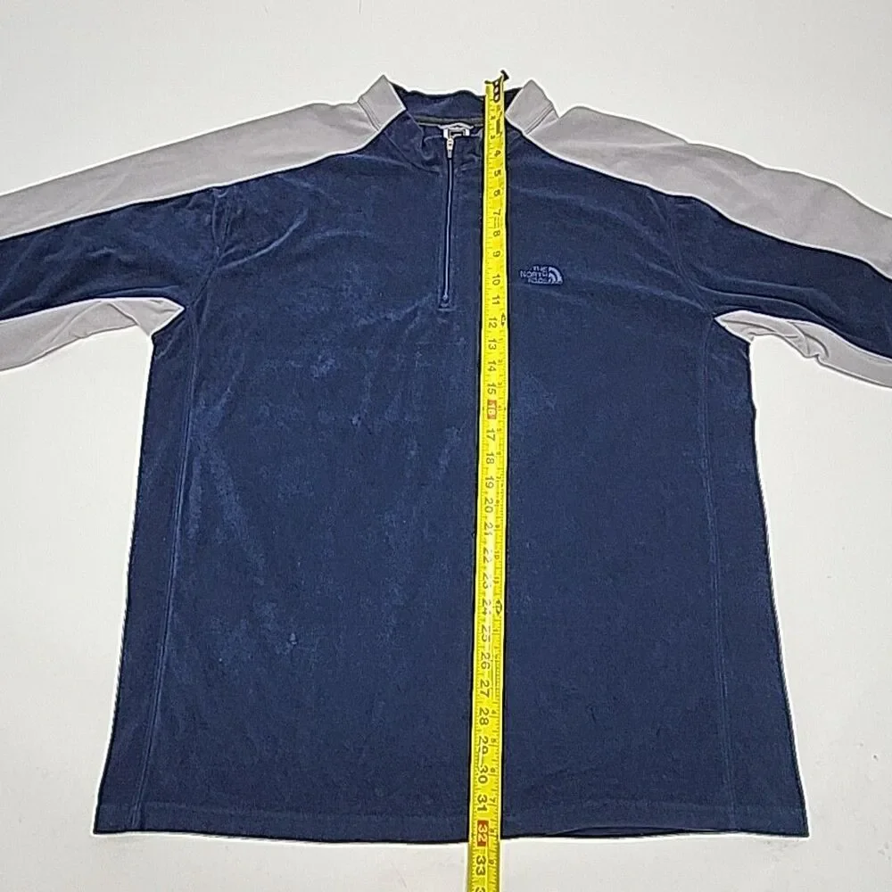 The North Face TKA 100 Shirt 1/4 Zip Sz XXL 2XL Blue Gray Fleece Sweatshirt Men